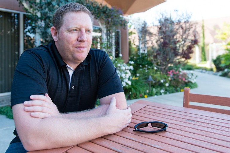 Jeremy Wilson, 40, at St. John’s Pleasant Valley Hospital in Camarillo, Calif., on Wednesday, February 24, 2016. Wilson’s father, John Wilson, a patient at the hospital is a plaintiff in a pending lawsuit against the California Health and Human Services agency. (Heidi de Marco/KHN)