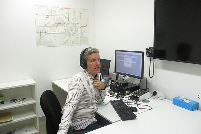 Richard Lane, web editor of The Lancet, participates in Tuesday’s webcast from The Lancet’s London offices. (Courtesy of The Lancet)