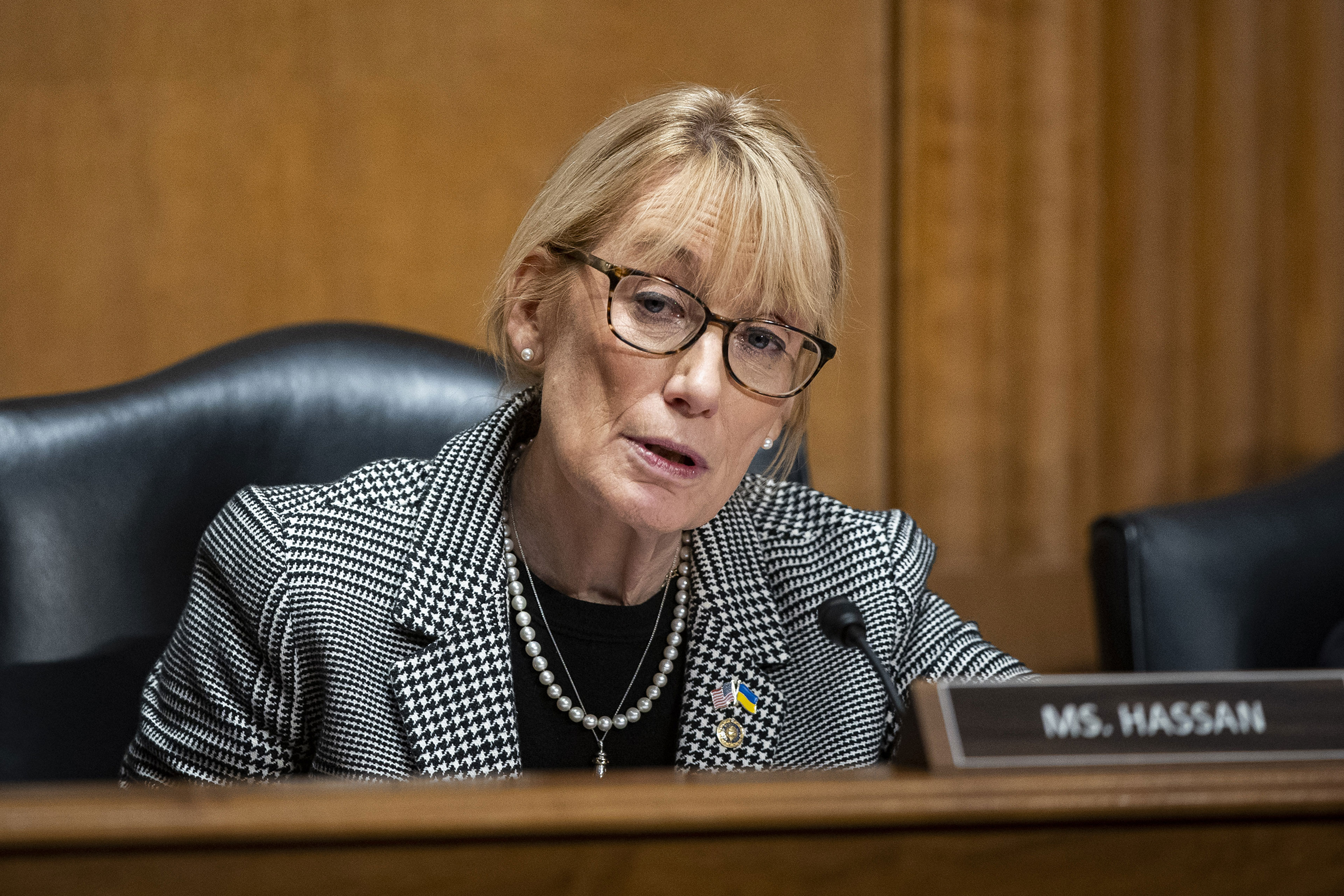 A photo of Senator Maggie Hassan speaking during a Senate hearing.