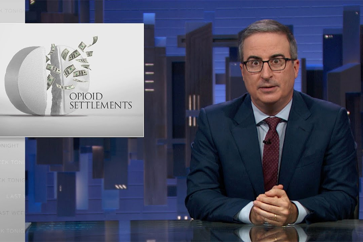 Image for display with article titled Watch: John Oliver Dishes on KFF Health News’ Opioid Settlements Series