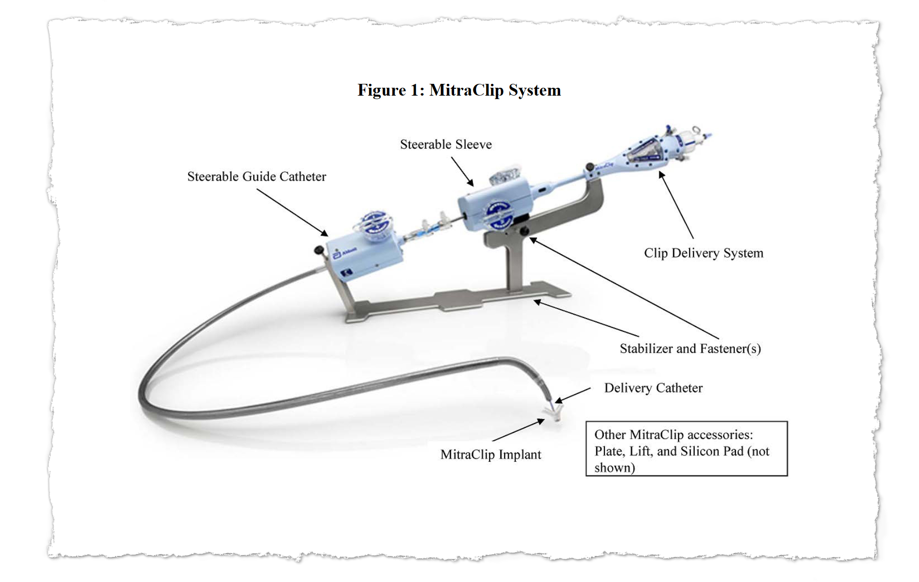 An image excerpted from an FDA document of the MitraClip system.