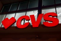 A photo of the CVS logo outside of a store.